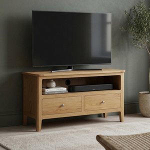 View Small solid oak tv cabinet & media unit View Small solid oak tv cabinet & media unit