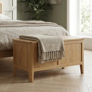 View Solid oak blanket box & storage ottoman View Solid oak blanket box & storage ottoman