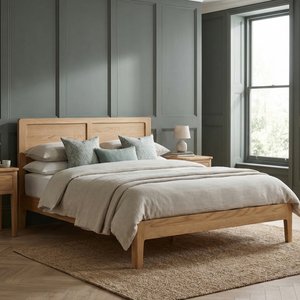 View Solid oak king size bed frame - 5ft View Solid oak king size bed frame - 5ft