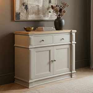 View Lawson oak and soft white painted small sideboard View Lawson oak and soft white painted small sideboard