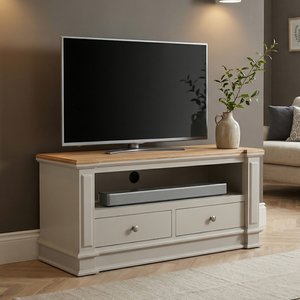 View Lawson oak and soft white painted small tv cabinet View Lawson oak and soft white painted small tv cabinet