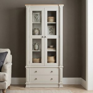 View Lawson oak and soft white painted glazed display cabinet View Lawson oak and soft white painted glazed display cabinet