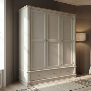 View Lawson oak and soft white painted triple wardrobe View Lawson oak and soft white painted triple wardrobe