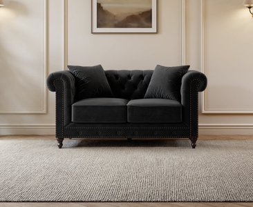 View Westminster chesterfield black velvet 2 seater sofa View Westminster chesterfield black velvet 2 seater sofa