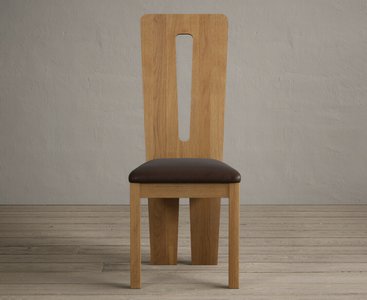 View Lucca brown set of 2 fabric dining chairs
