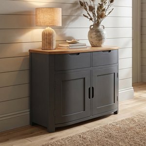 View Bradwell oak and charcoal painted small sideboard