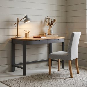 View Bradwell oak and charcoal painted compact desk View Bradwell oak and charcoal painted compact desk