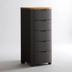 View Bradwell oak and charcoal painted 5 drawer tallboy View Bradwell oak and charcoal painted 5 drawer tallboy