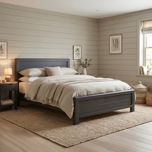 View Bradwell oak and charcoal painted king size bed