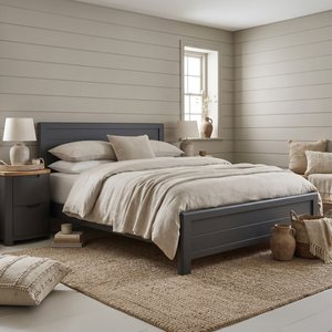 View Bradwell oak and charcoal painted super king size bed