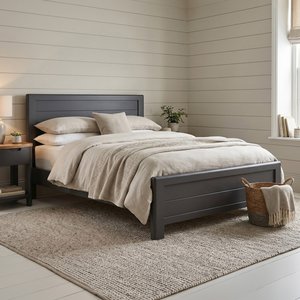 View Bradwell oak and charcoal painted double bed