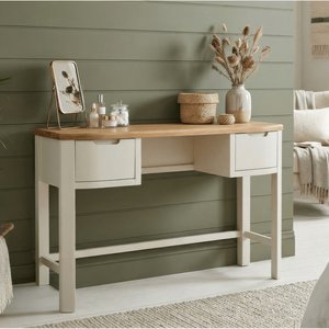 View Bradwell oak and signal white painted dressing table View Bradwell oak and signal white painted dressing table