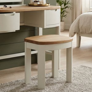 View Bradwell oak and signal white painted dressing stool View Bradwell oak and signal white painted dressing stool