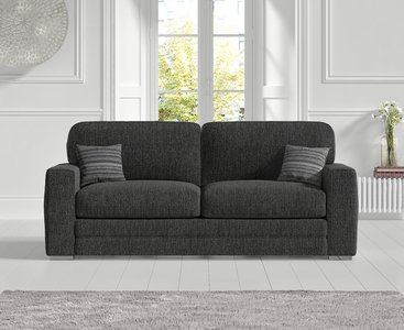 View Madden charcoal grey fabric three seater sofa View Madden charcoal grey fabric three seater sofa