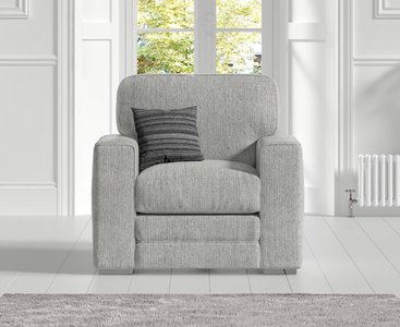 View Madden light grey fabric armchair View Madden light grey fabric armchair