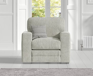 View Madden ivory fabric armchair View Madden ivory fabric armchair