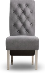 View Marlowe grey set of 2 velvet dining chairs View Marlowe grey set of 2 velvet dining chairs