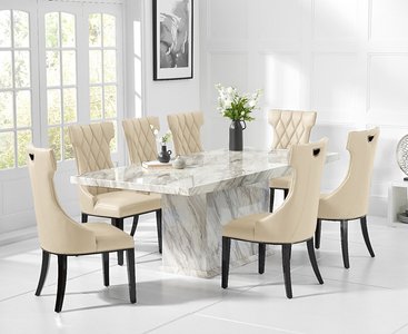 View Marino 220cm marble dining table with 10 cream sophia chairs View Marino 220cm marble dining table with 10 cream sophia chairs