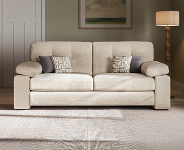 View Helston ivory fabric 3 seater sofa View Helston ivory fabric 3 seater sofa