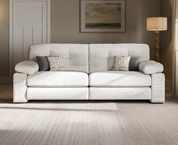 View Helston silver fabric 4 seater sofa View Helston silver fabric 4 seater sofa