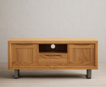 View Parker solid oak large tv cabinet View Parker solid oak large tv cabinet
