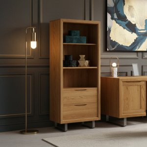 View Parker solid oak tall bookcase View Parker solid oak tall bookcase