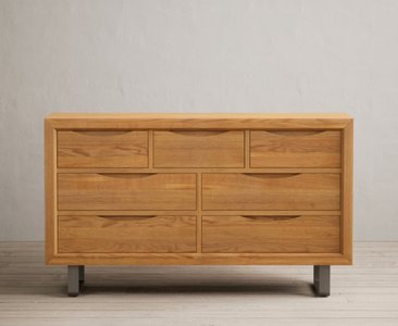 View Parker solid oak wide chest of drawers View Parker solid oak wide chest of drawers