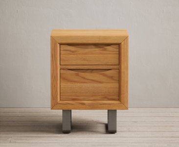 View Parker solid oak 2 drawer bedside table View Parker solid oak 2 drawer bedside table