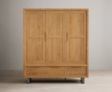 View Parker solid oak triple wardrobe View Parker solid oak triple wardrobe