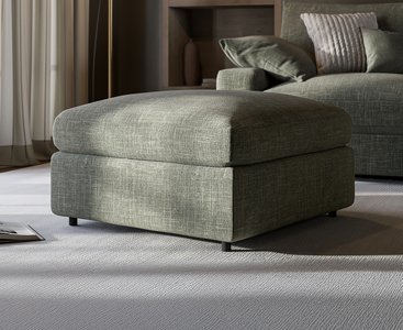 View Sorrento forest green fabric footstool