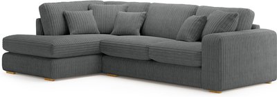 View Milan grey fabric left hand facing chaise sofa View Milan grey fabric left hand facing chaise sofa