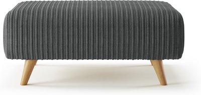 View Milan grey fabric footstool
