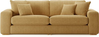 View Milan mustard fabric 4 seater sofa