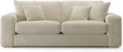 View Milan stone fabric 3 seater sofa View Milan stone fabric 3 seater sofa