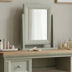 View Soft green painted dressing table mirror View Soft green painted dressing table mirror