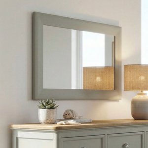 View Soft green painted 90cm wall mirror