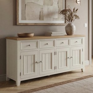 View Weymouth oak and soft white painted extra large sideboard View Weymouth oak and soft white painted extra large sideboard