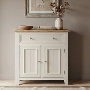 View Weymouth oak and soft white painted hallway sideboard View Weymouth oak and soft white painted hallway sideboard