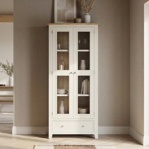 View Weymouth oak and soft white painted glazed display cabinet View Weymouth oak and soft white painted glazed display cabinet