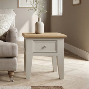 View Weymouth oak and soft white painted lamp table View Weymouth oak and soft white painted lamp table