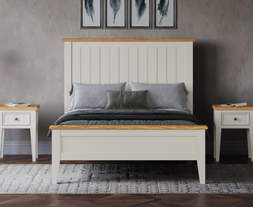 View Weymouth oak and soft white painted double bed View Weymouth oak and soft white painted double bed