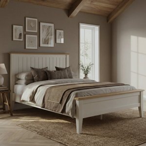 View Weymouth oak and soft white painted double bed View Weymouth oak and soft white painted double bed