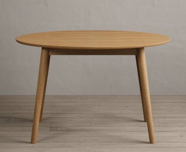 View Nordic 120cm round solid oak dining table View Nordic 120cm round solid oak dining table
