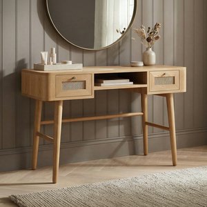 View Oak rattan dressing table View Oak rattan dressing table