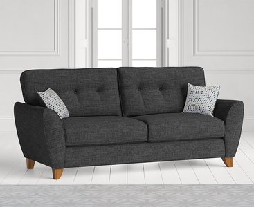 View Florin charcoal grey fabric three seater sofa View Florin charcoal grey fabric three seater sofa