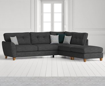 View Florin charcoal grey fabric right hand facing corner chaise sofa View Florin charcoal grey fabric right hand facing corner chaise sofa