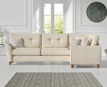 View Florin cream fabric right hand facing corner sofa View Florin cream fabric right hand facing corner sofa