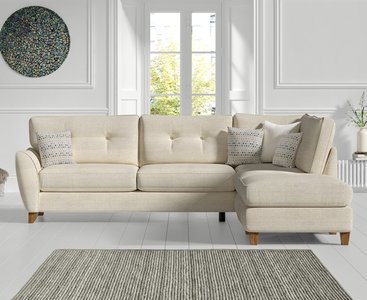 View Florin cream fabric right hand facing corner chaise sofa View Florin cream fabric right hand facing corner chaise sofa