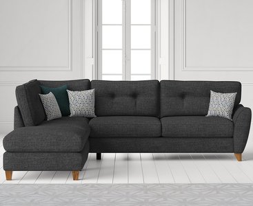 View Florin charcoal grey fabric left hand facing corner chaise sofa View Florin charcoal grey fabric left hand facing corner chaise sofa