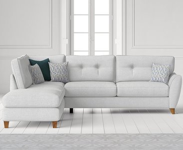 View Florin light grey fabric left hand facing corner chaise sofa View Florin light grey fabric left hand facing corner chaise sofa
